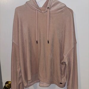 DKNY Blush Pink Hoodie Short Crop Cozy Sport Feminine Sweatshirt